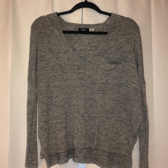 Gray V-Neck Sweater from Urban Outfitters - Picture 2 of 4